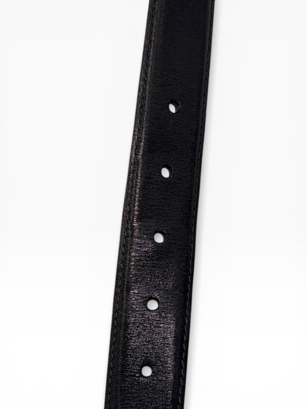 Chanel Black Leather Belt Gold Buckle Logo Waist Belt Authenticated - Picture 10 of 16